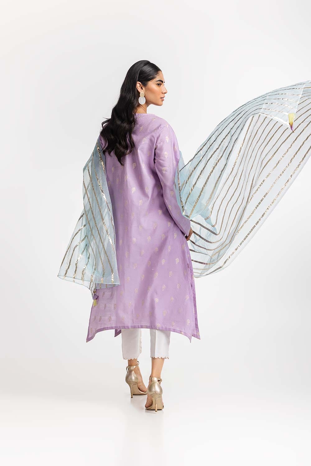 Dyed Jacquard Embroidered Shirt IPS-24-100 1 Piece