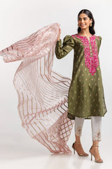 Dyed Jacquard Embroidered Shirt IPS-24-101 1 Piece