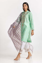 Dyed Jacquard Embroidered Shirt IPS-24-102 1 Piece