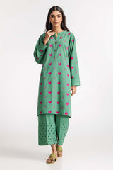 Dyed Pinkwish Screen Printed Shirt With Trouser IPS-24-110
