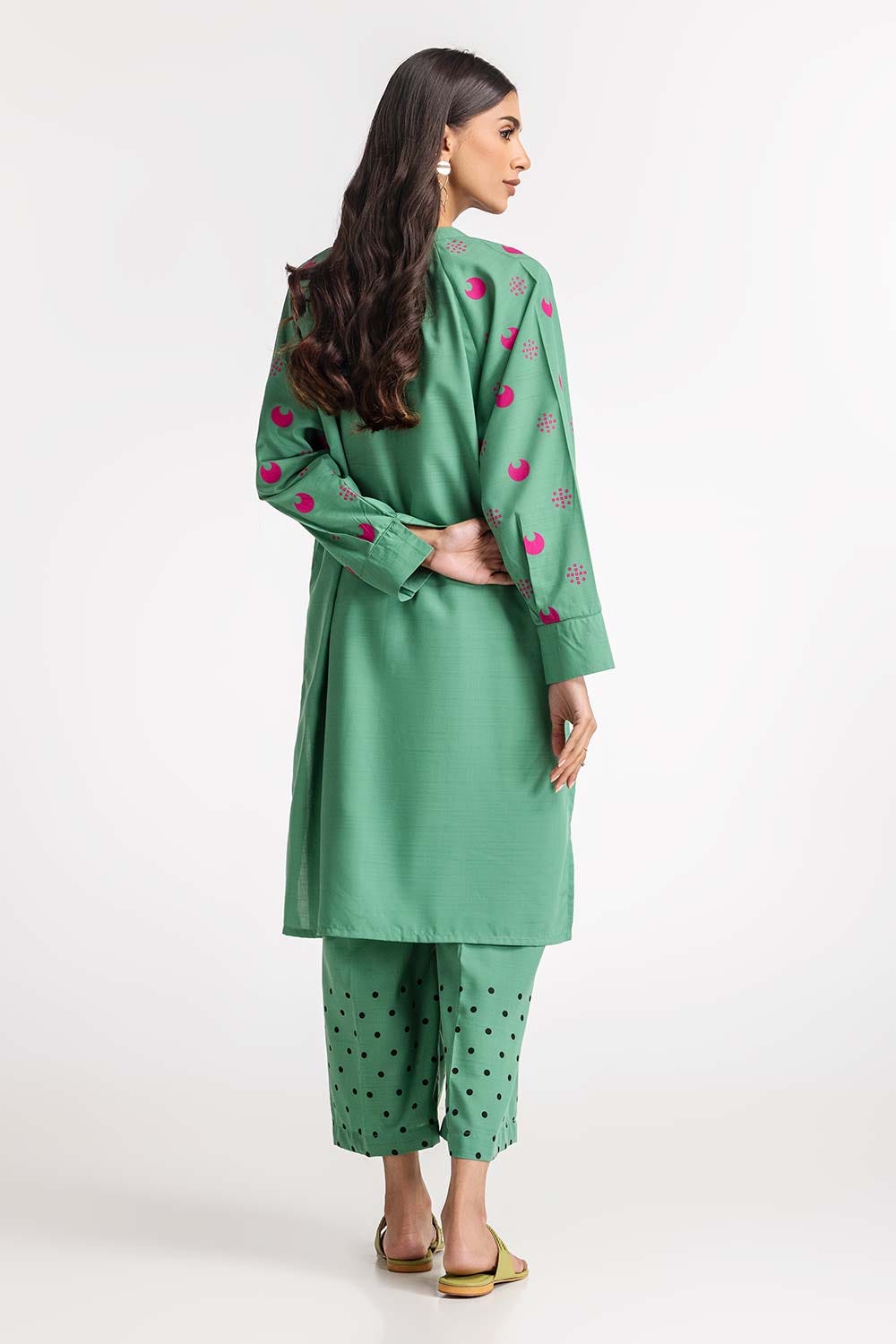 Dyed Pinkwish Screen Printed Shirt With Trouser IPS-24-110