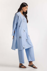 Dyed Polyester Viscose Embroidered Shirt With Trouser IPS-24-133
