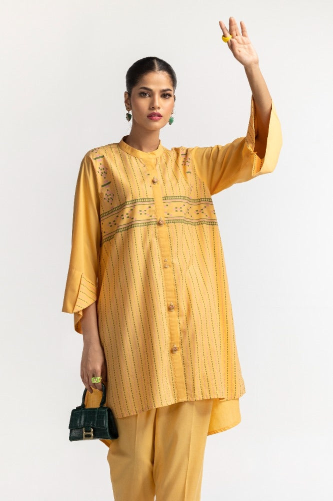 Dyed Polyester Viscose Screen Printed Shirt With Trouser IPS-24-142