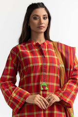 Dyed Cotton Yarn Dyed Embelished Shirt With Dupatta IPS-24-143