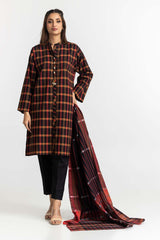 Dyed Cotton Yarn Dyed Embelished Shirt With Dupatta IPS-24-144