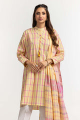 Dyed Cotton Yarn Dyed Embelished Shirt With Dupatta IPS-24-147