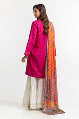 Dyed Dobby Embroidered Shirt And Dupatta IPS-24-148