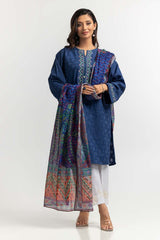 Dyed Dobby Embroidered Shirt And Dupatta IPS-24-151
