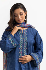 Dyed Dobby Embroidered Shirt And Dupatta IPS-24-151