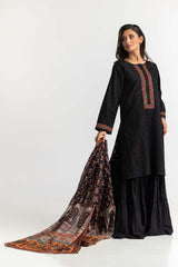 Dyed Dobby Embroidered Shirt And Dupatta IPS-24-152