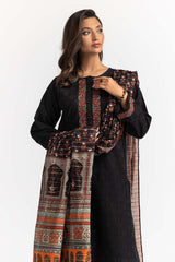 Dyed Dobby Embroidered Shirt And Dupatta IPS-24-152