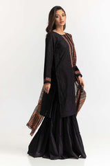 Dyed Dobby Embroidered Shirt And Dupatta IPS-24-152