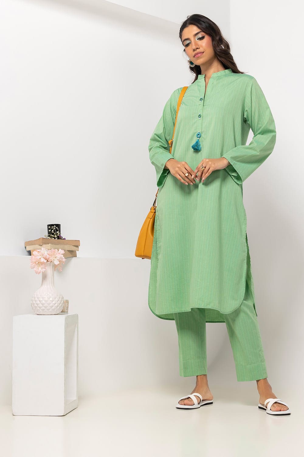 Yarn-dyed Embellished Co-Ord Set IPS-24-182