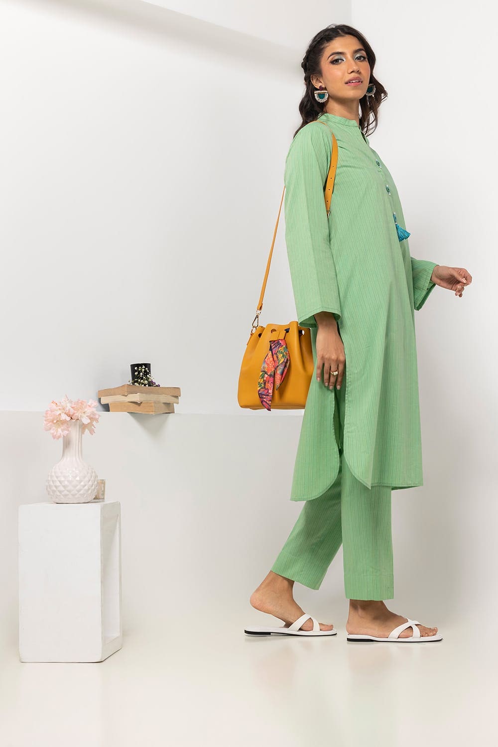 Yarn-dyed Embellished Co-Ord Set IPS-24-182