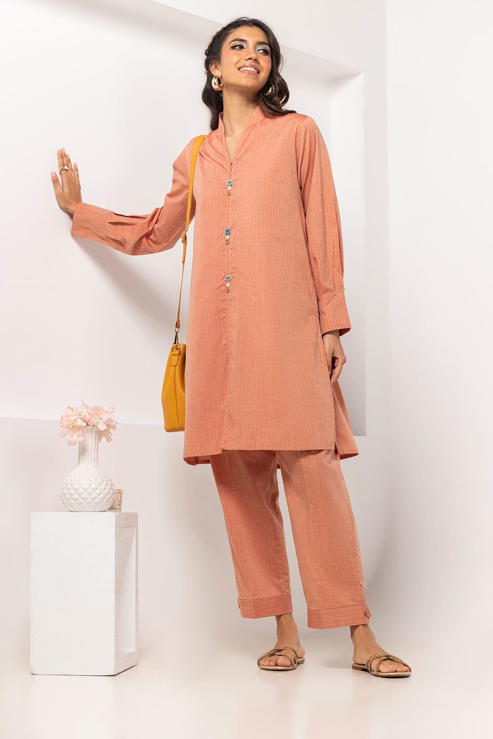 Yarn-dyed Embellished Co-Ord Set IPS-24-183