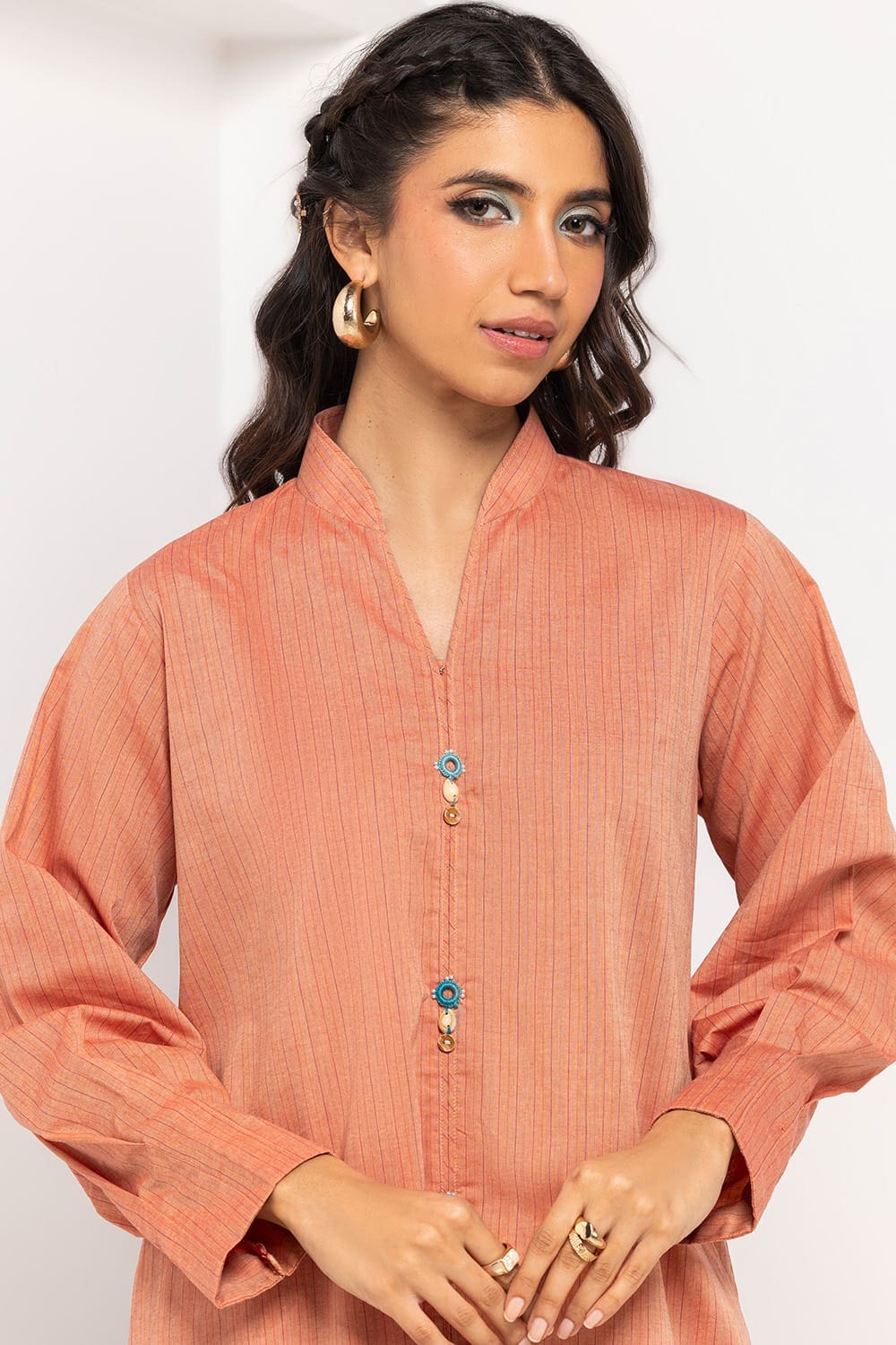 Yarn-dyed Embellished Co-Ord Set IPS-24-183