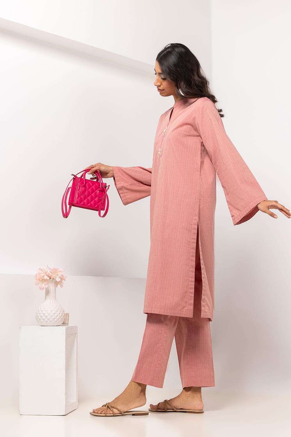 Yarn-dyed Embellished Co-Ord Set IPS-24-185