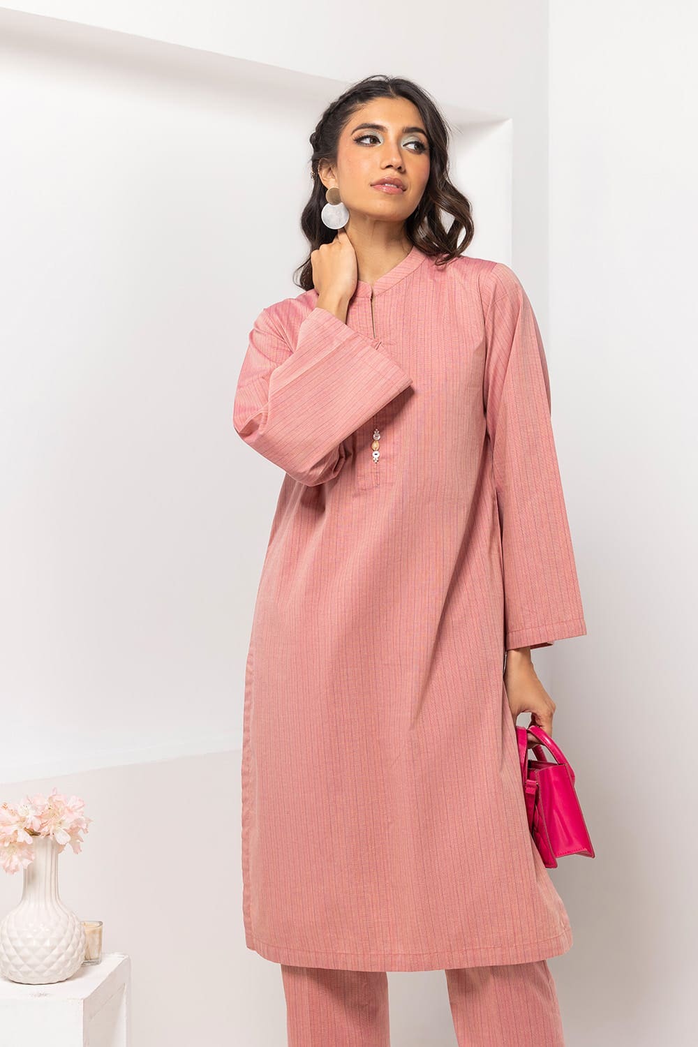 Yarn-dyed Embellished Co-Ord Set IPS-24-185