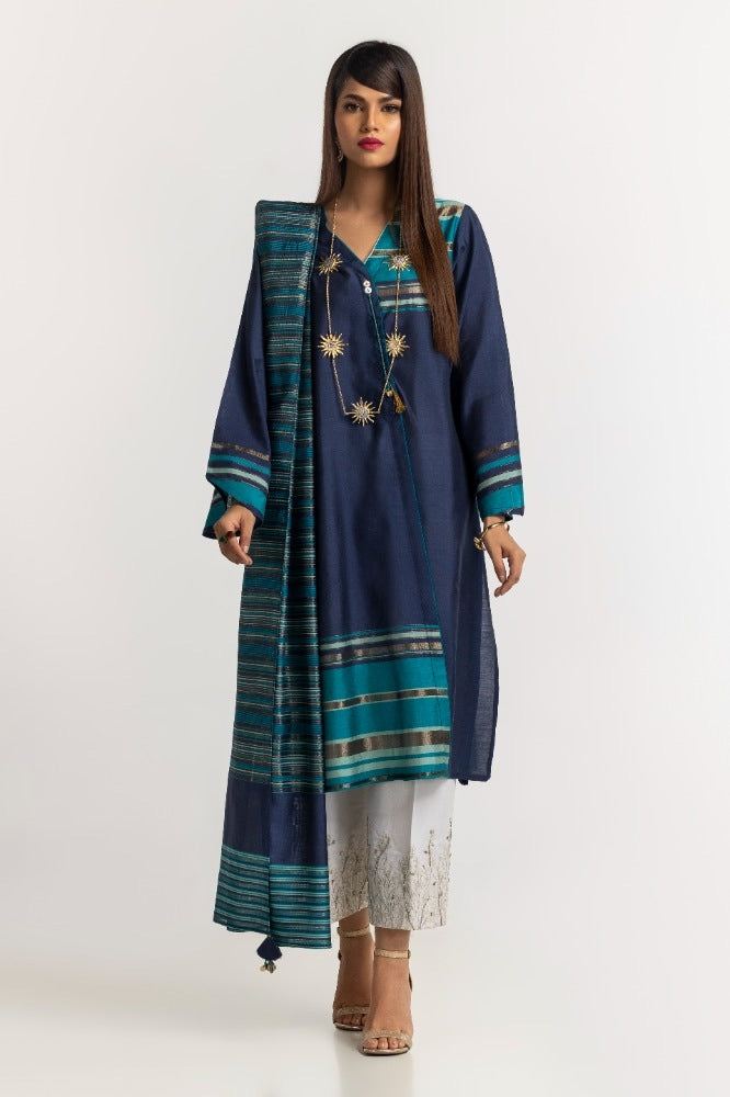 Yarn Dyed Embelished Shirt And Dupatta IPS-24-31