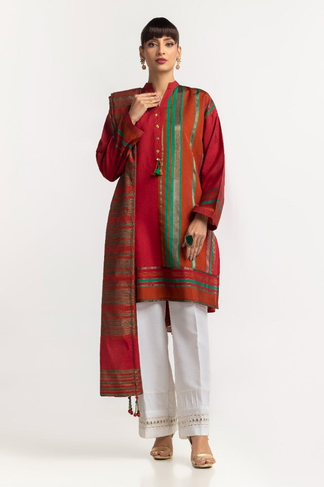 Yarn Dyed Embelished Shirt And Dupatta IPS-24-37