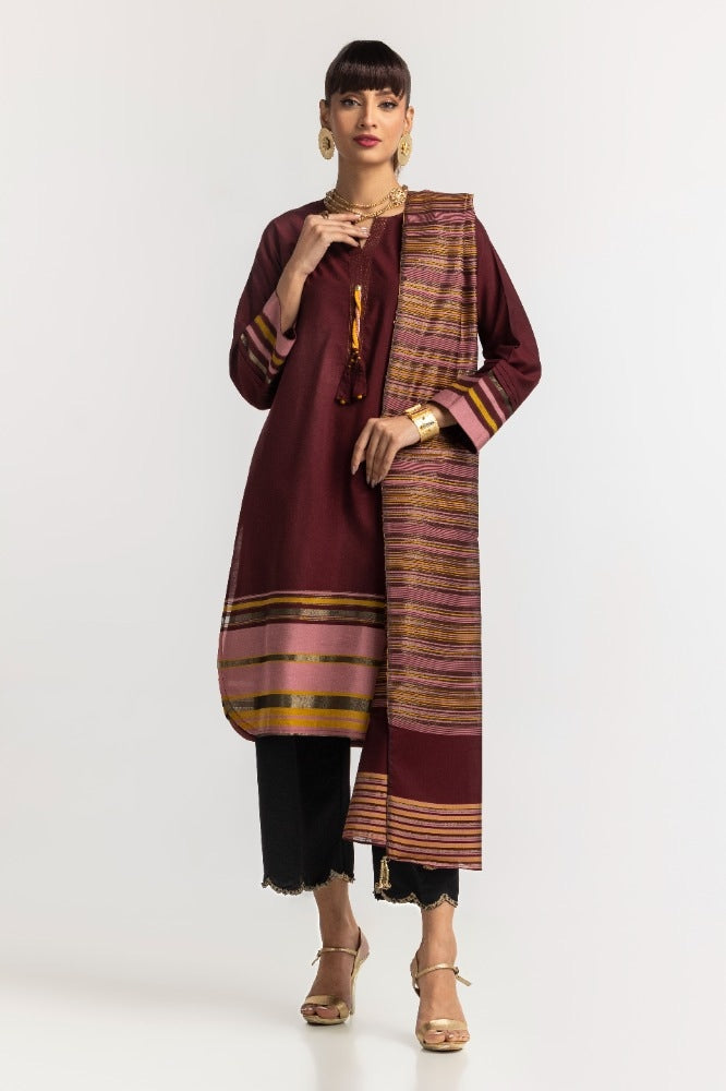 Yarn Dyed Embelished Shirt And Dupatta IPS-24-39