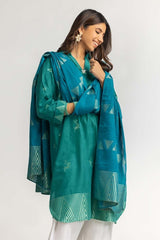 Dyed Jacquard Shirt With Dupatta IPS-24-84