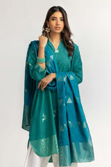 Dyed Jacquard Shirt With Dupatta IPS-24-84