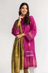 Dyed Jacquard Shirt With Dupatta IPS-24-85