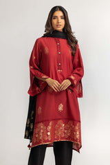Dyed Jacquard Embroidered Shirt With Dupatta IPS-24-87