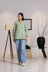 Dobby Jute Embroidered Tunic IPS-44102