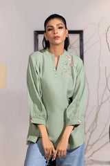 Dobby Jute Embroidered Tunic IPS-44102