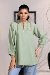 Dobby Jute Embroidered Tunic IPS-44102