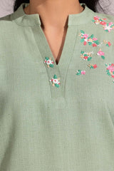 Dobby Jute Embroidered Tunic IPS-44102