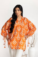 Cross Slub Printed Tunic IPS-44123