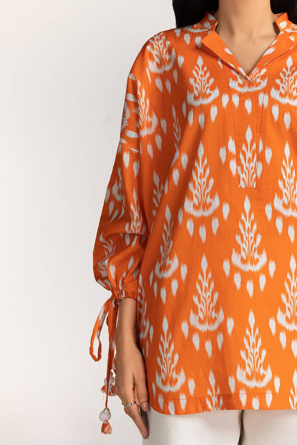 Cross Slub Printed Tunic IPS-44123