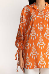 Cross Slub Printed Tunic IPS-44123