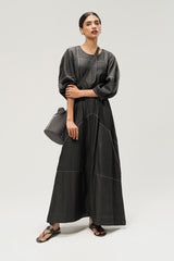 Denim Dyed Long Dress IPS-44131