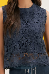 Polyester Dyed Net Top IPS-44138