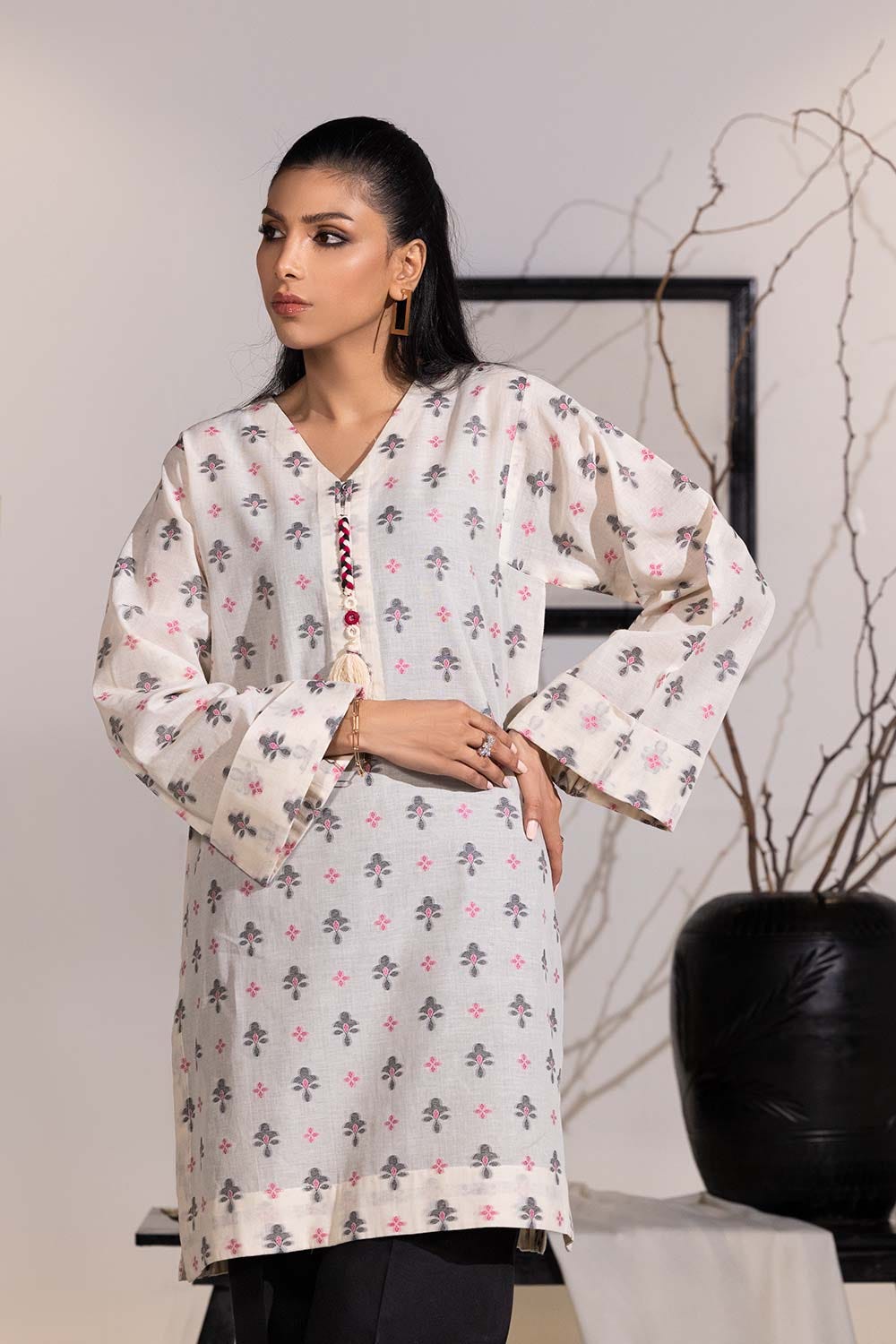 Jacquard Embellished Tunic IPS-44145
