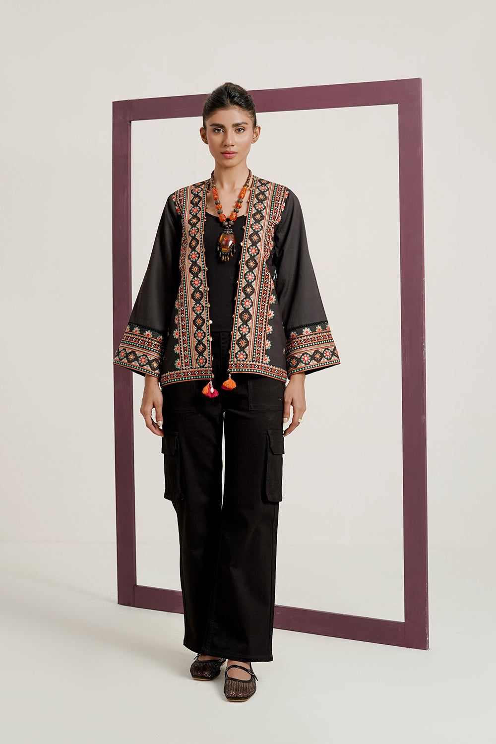Corduroy Embroidered Waist Coat