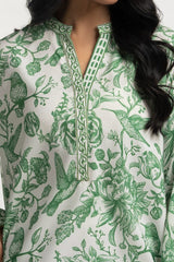 poly-cambric Printed with Embroidered Shirt IPS-44497