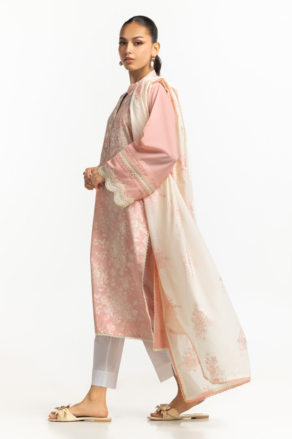 Cambric Embroidered Shirt And Embroidered Dupatta IPSD-44478