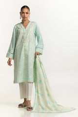 Cambric Embroidered Shirt And Embroidered Dupatta IPSD-44479