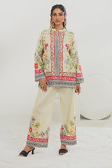 Cross Slub Printed Co-Ord Set IPST-44124