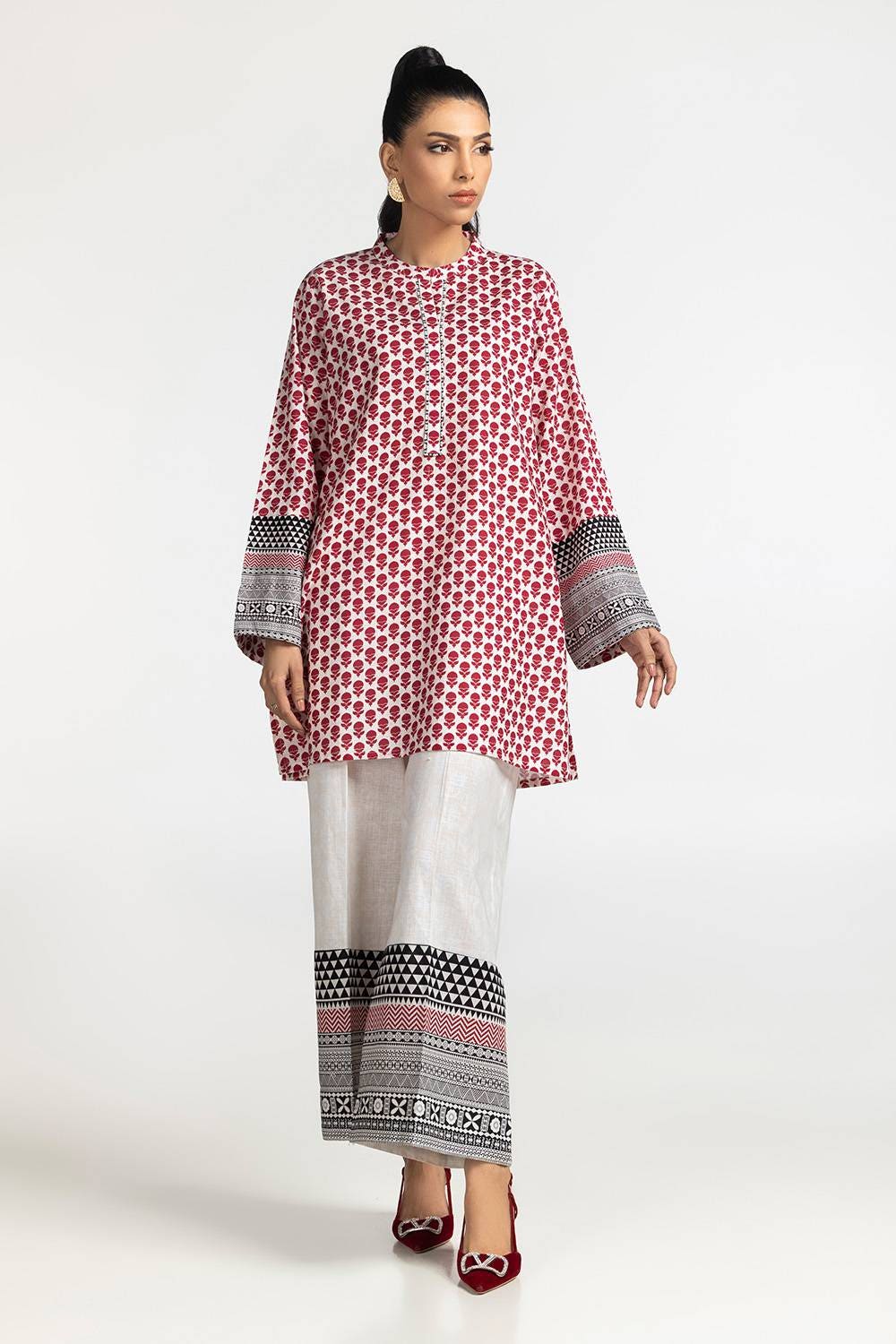 Cross Slub Printed Co-Ord Set