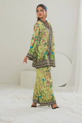 Cross Slub Printed Co-Ord Set IPST-44126