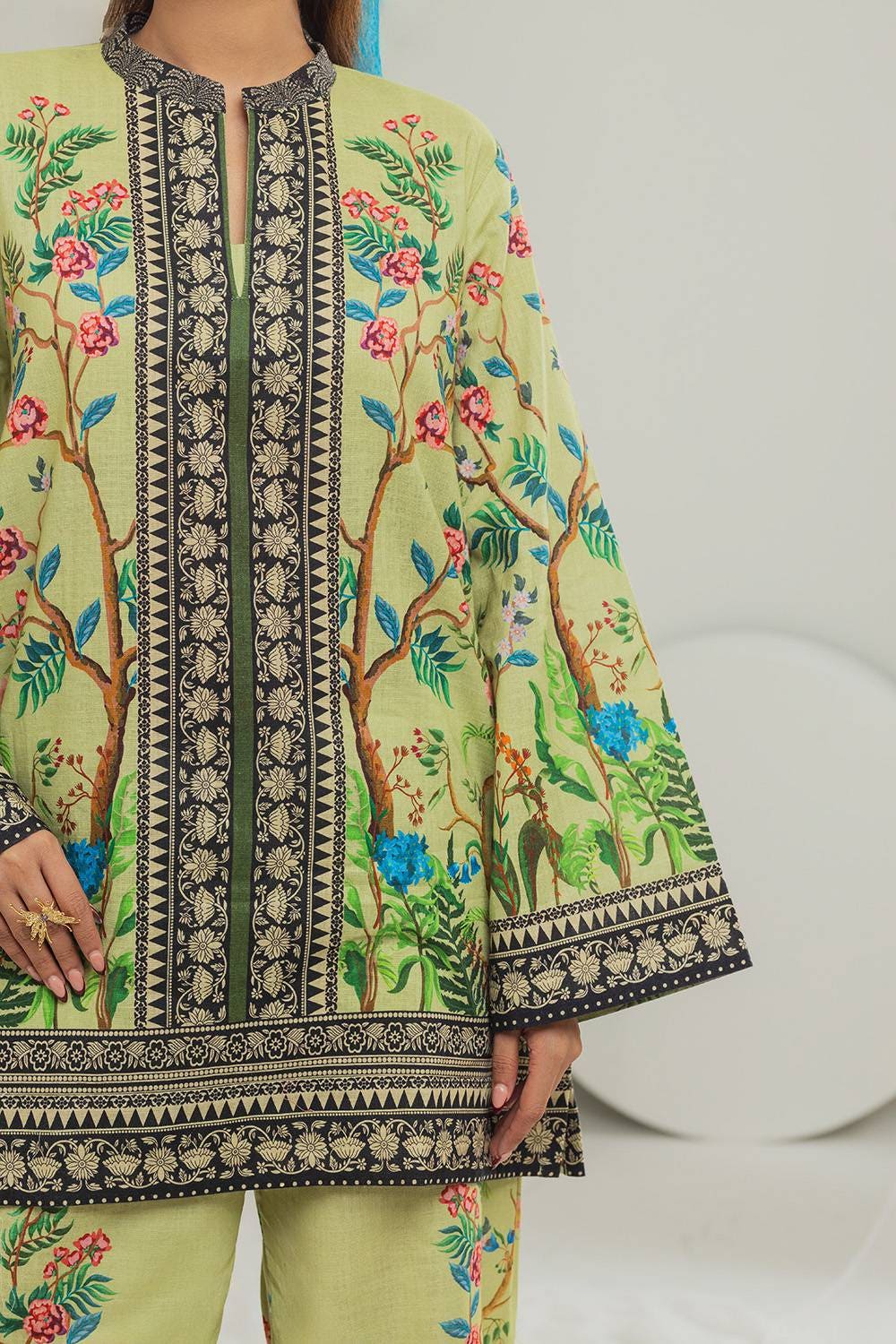Cross Slub Printed Co-Ord Set IPST-44126