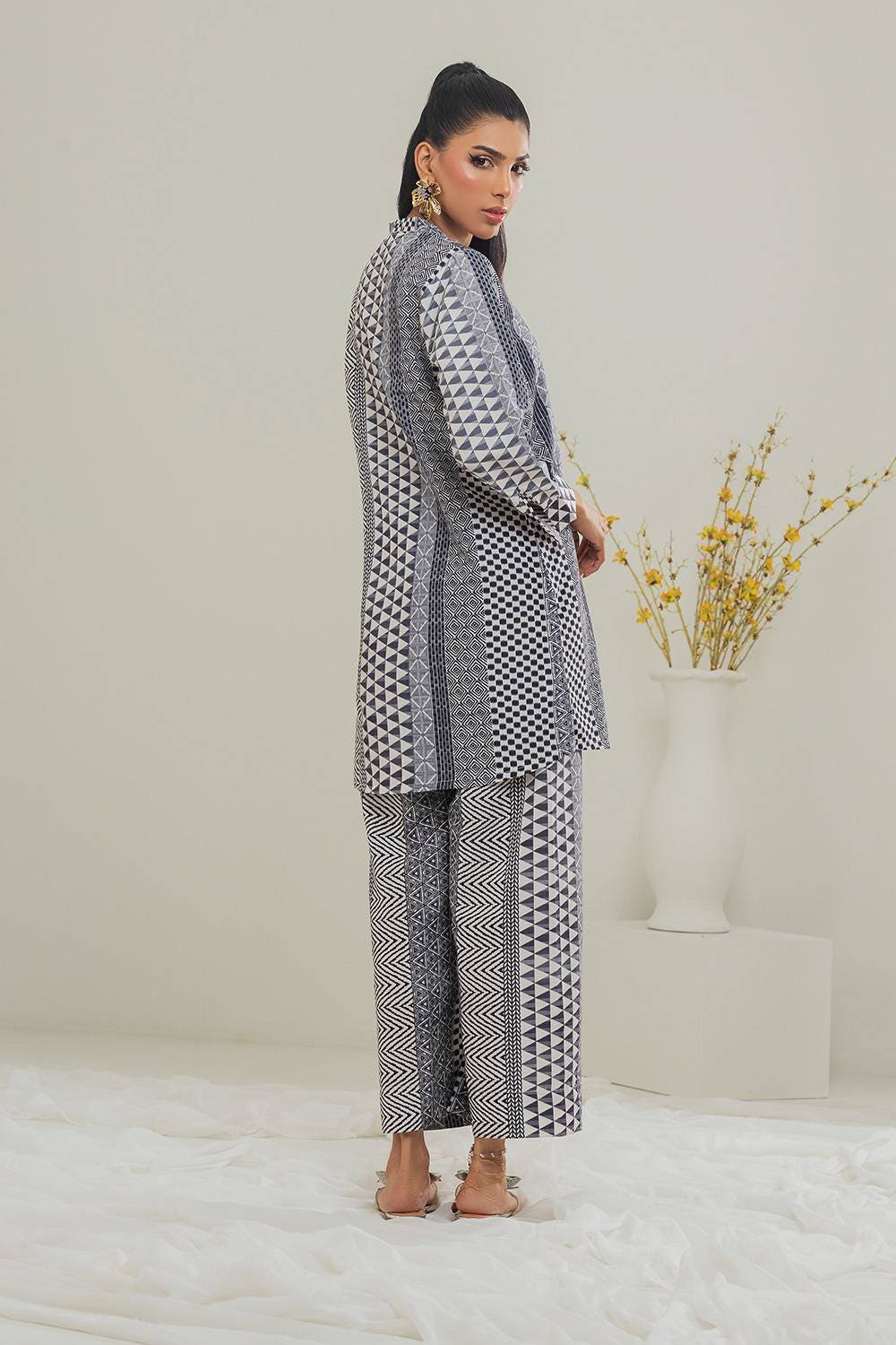 Poly Raw Slub Printed Co-Ord Set IPST-44130