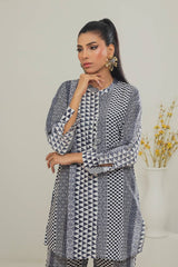 Poly Raw Slub Printed Co-Ord Set IPST-44130