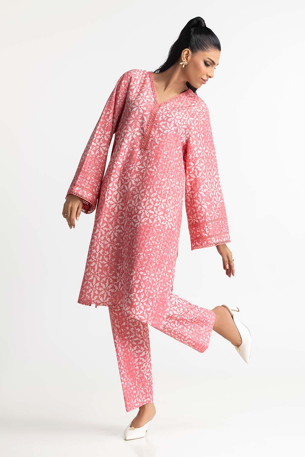 Poly Raw Slub Printed Co-Ord Set IPST-44131